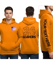 Leavers Personalised Custom Hoodie – Front Embroidered School Logo, "Leavers" Design & Customised "26" with Student Names in Signature-Style Font on the Back